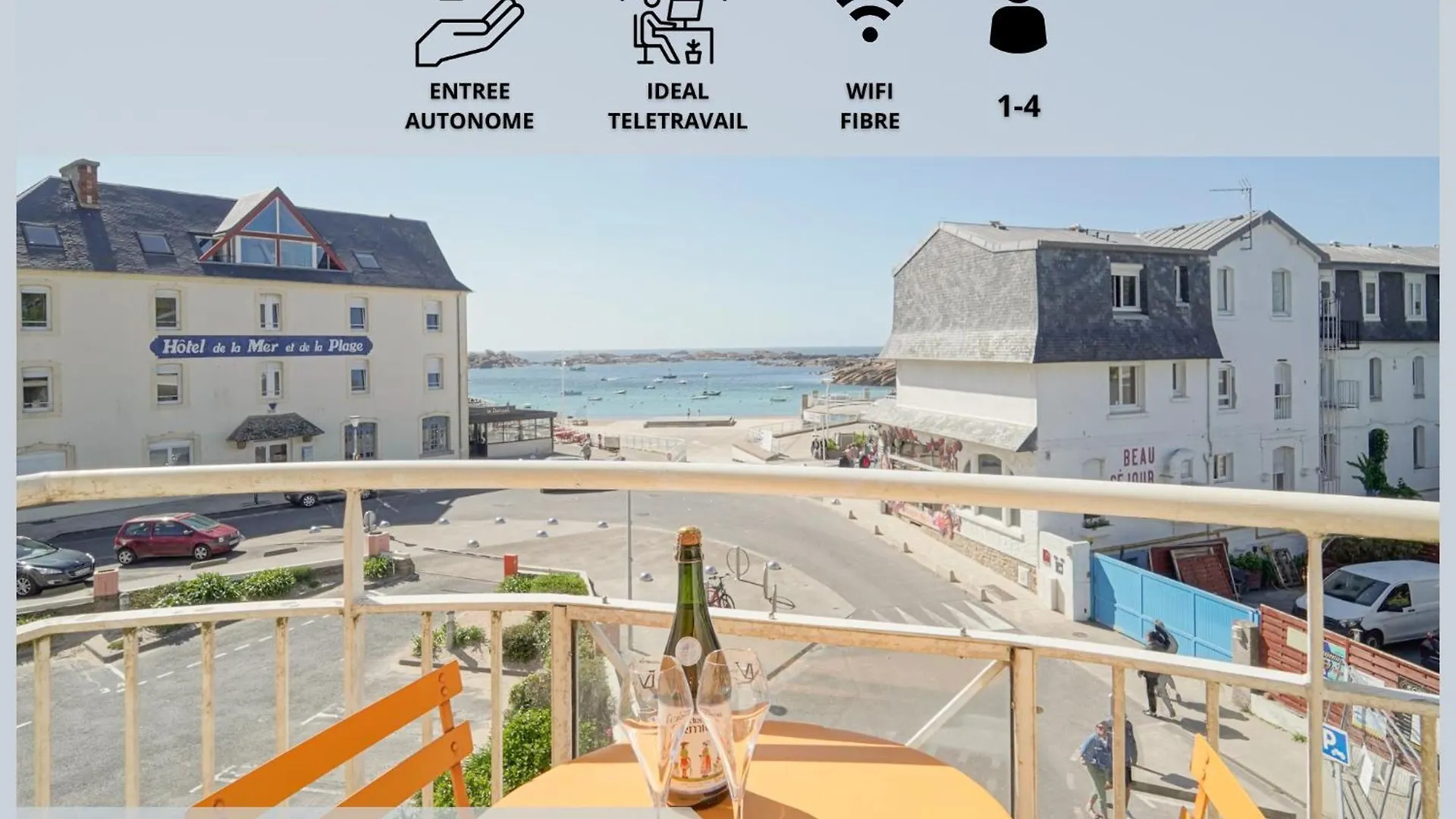 Le 123 Armoric - Balcon Vue Mer - 50M De La Plage - Confort Et Moderne - 70M2 트레가스텔